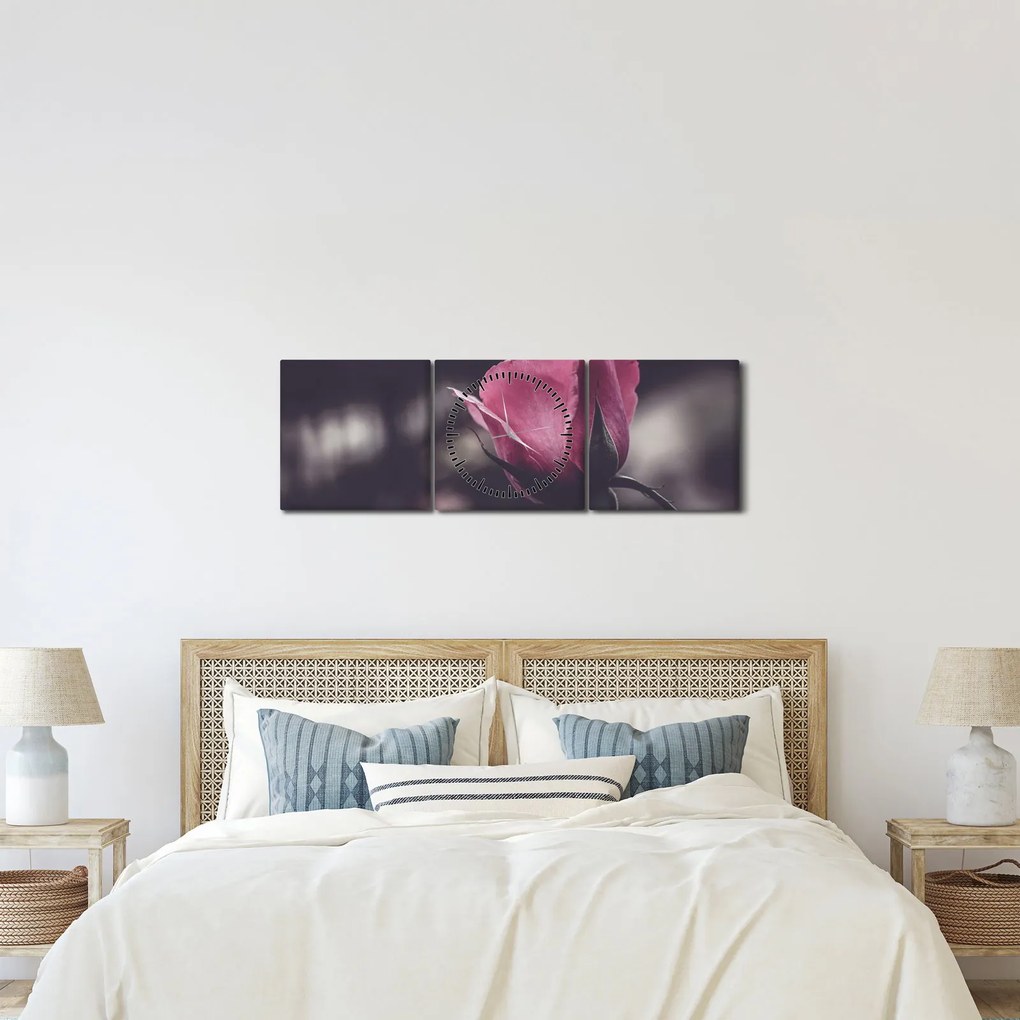 Kép - Rózsa virág részlete (órával) (90x30 cm)