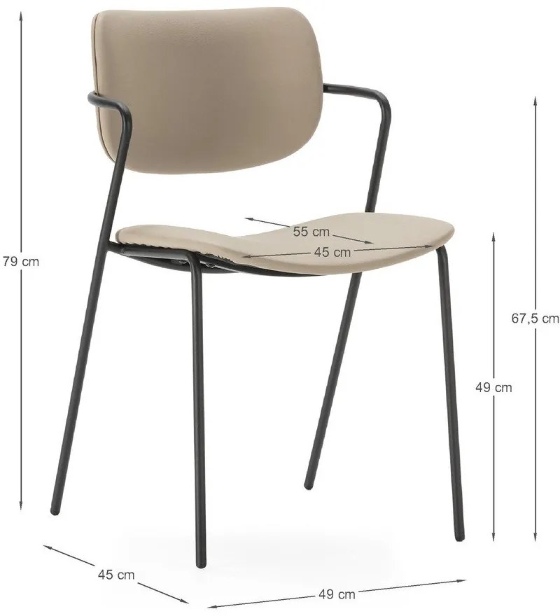 Bézs étkezőszék szett 2 db-os Maika – Marckeric