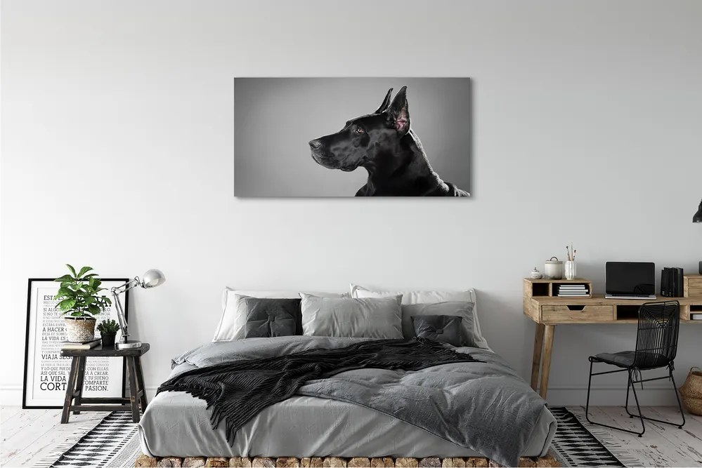Canvas képek Fekete kutya 125x50 cm