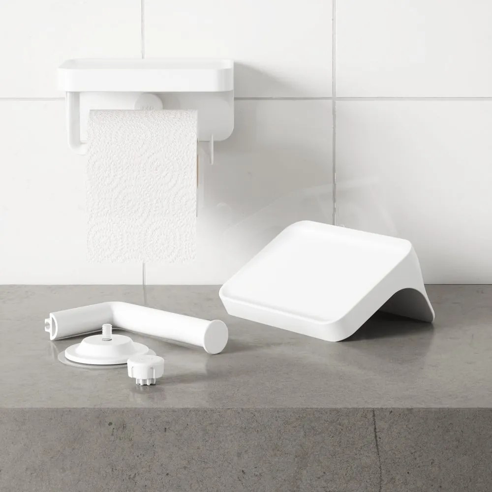 Fehér öntapadós újrahasznosított műanyag WC-papír tartó Flex Adhesive – Umbra