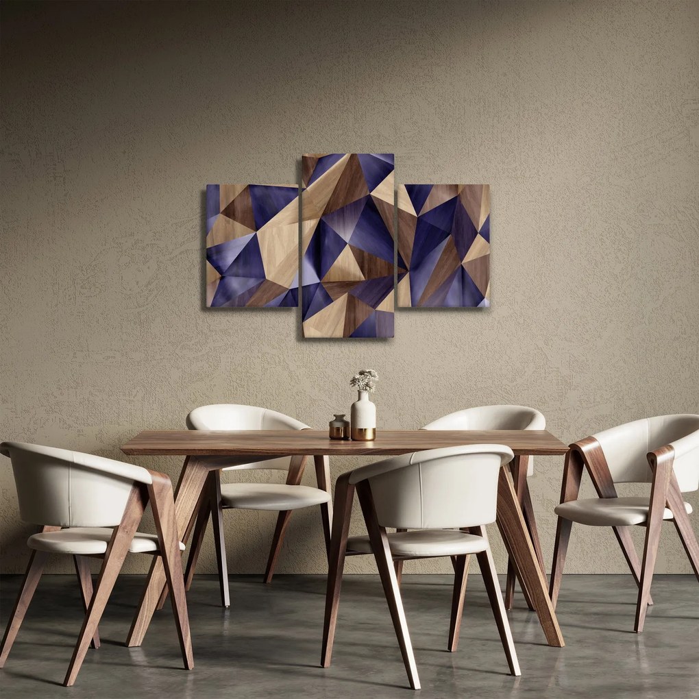 Kép - 3D fa háromszögek (90x60 cm)