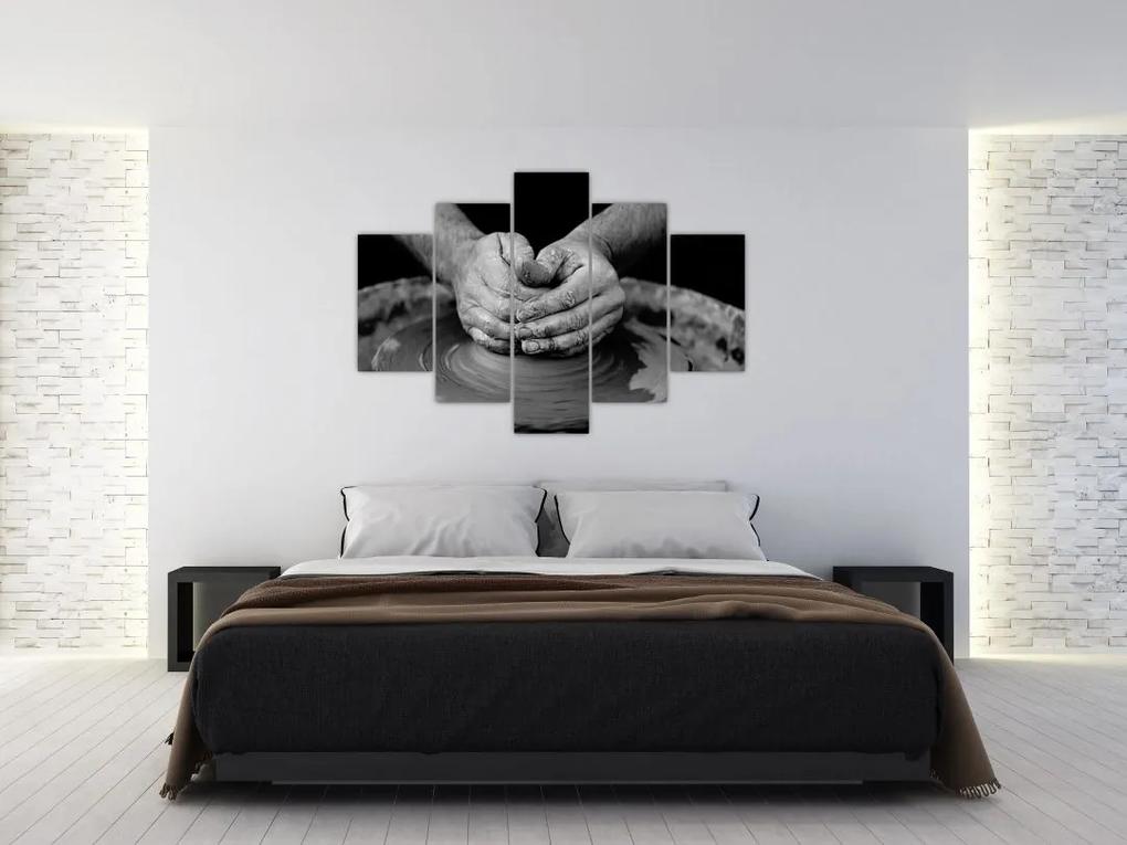 Fekete-fehér kép - kerámia gyártás (150x105 cm)