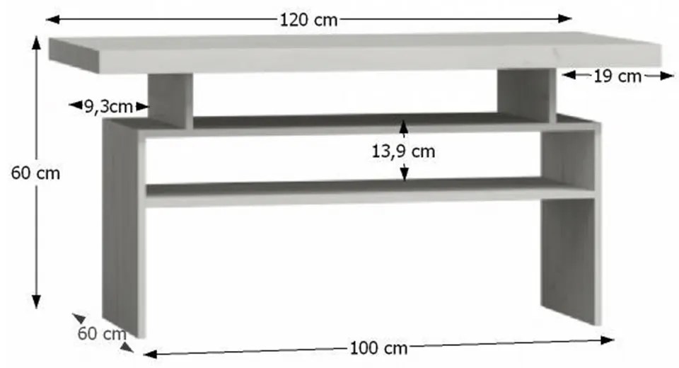Dohányzóasztal Infinity 13 (Fehér kőris). 788432
