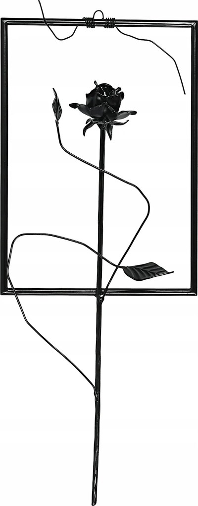 rózsa drót kép,fém díszmedál,rózsa fali dekoráció