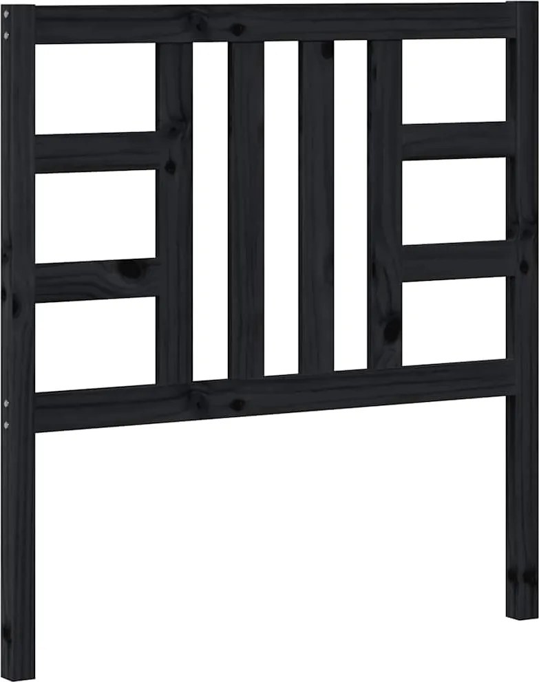 vidaXL fekete tömör fenyőfa ágyfejtámla 96 x 4 x 100 cm