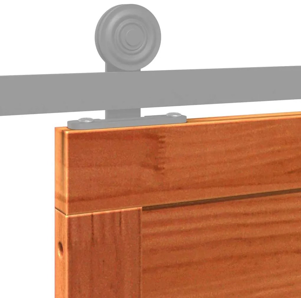 Istállóajtó Viaszbarna 90 x 210 cm Tömör fenyőfa