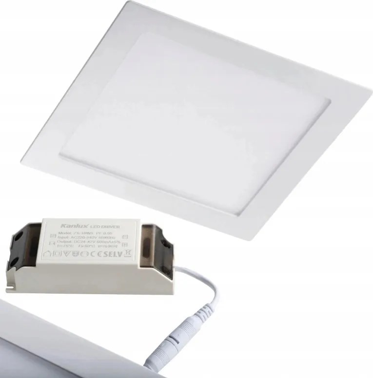 Led Mennyezeti Lámpa Süllyesztett lámpatest Katro 12W Fehér Meleg 3000K Kanlux