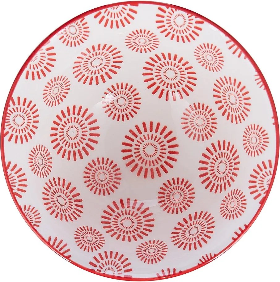 ORNAMENTS tálka 240 ml, fekete-piros