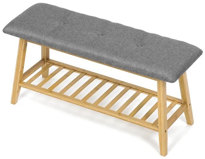 Natúr Bambusz Cipős, Szürke Betétekkel. DR-N1012 GREY2