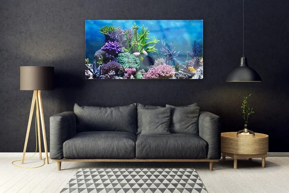 Üvegkép Akváriumi halak a víz alatt 120x60cm