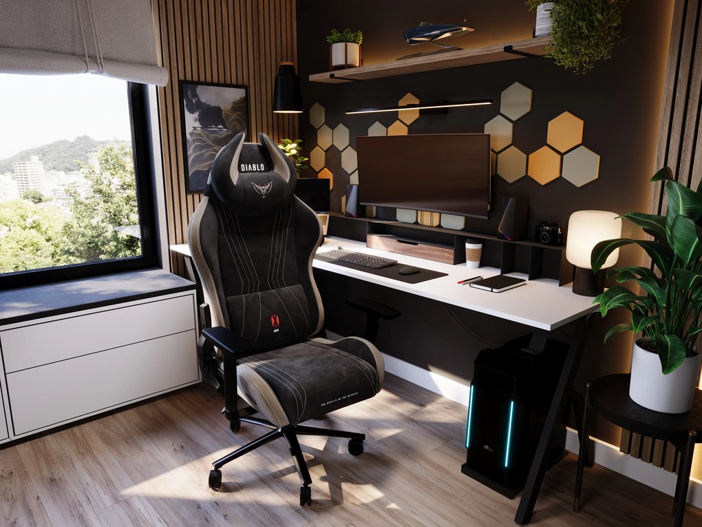 Gamer szék szövet Normal Size, fekete-bézs: Diablo X-Horn 2.0 Camel Black