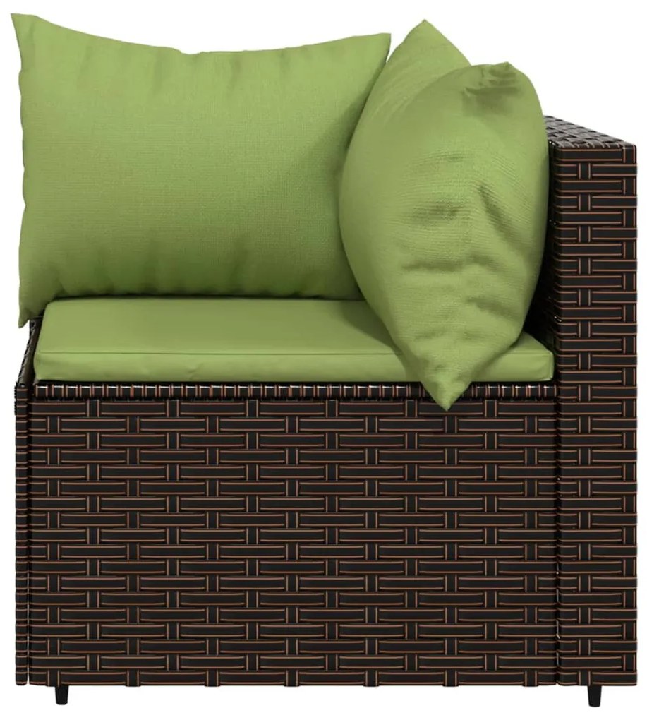 4 részes barna polyrattan kerti ülőgarnitúra párnákkal