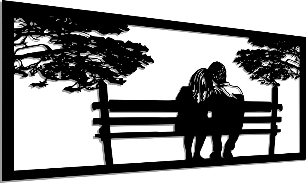 Áttört Falikép Szerelmespár Ajándék 100CM