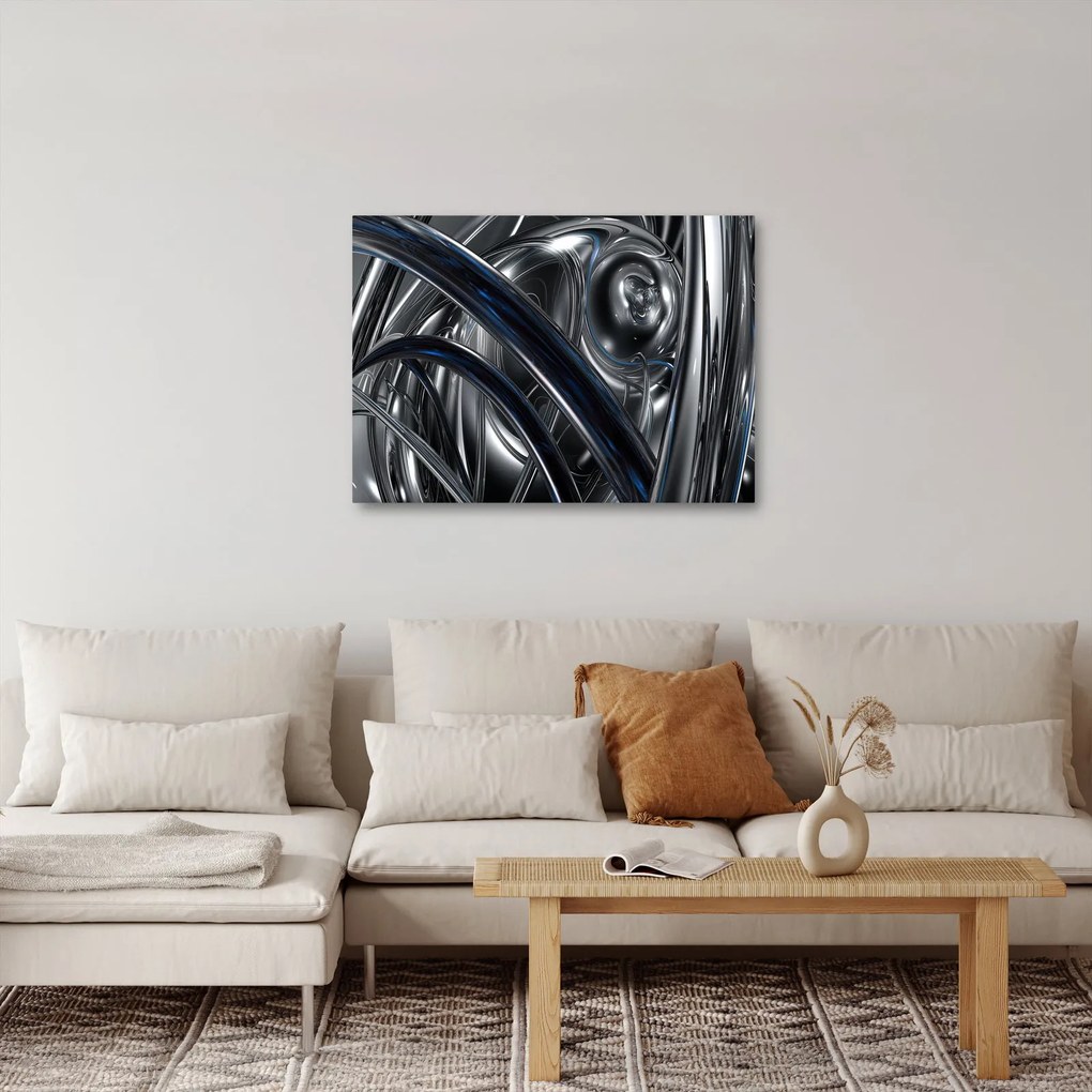 Kék és szürke absztrakció kép (70x50 cm)
