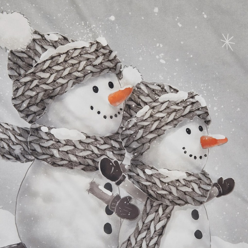 3D ágyneműhuzat Renforcé pamutból FROSTY szürke, 100% pamut Ágyneműhuzat mérete: 80 x 80 cm | 135 x 200 cm