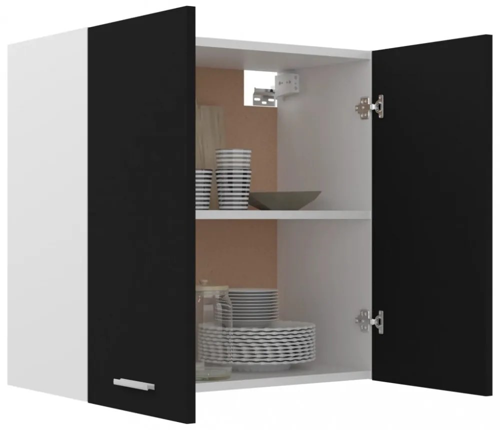 “Lyon” fekete szerelt fa függő szekrény 60 x 31 x 60 cm