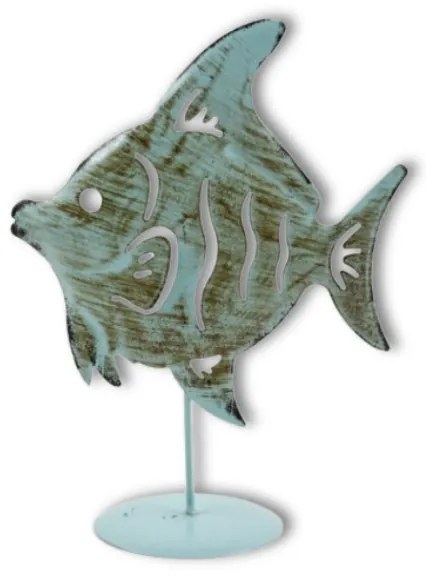 Fém Halacska Dekoráció - Türkiz