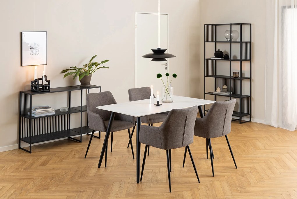 MAZZONI EXPORT VERA Világosszürke Taupe (Basel 34 szövet) - MODERN KÁRPITOZOTT KAGYLÓSZÉK LOFT STÍLUSÚ NAPPALIBA/ÉTKEZŐBE