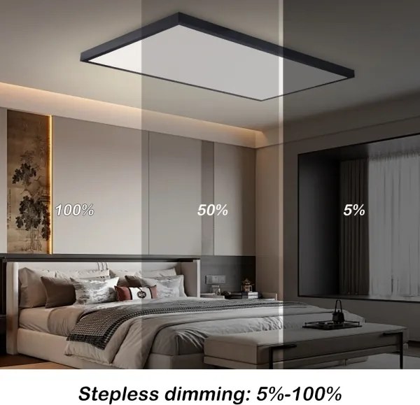 Brilagi-LED Dimmelhető fürdőszobai lámpatest FRAME SMART LED/96W/230V IP44 fekete + távirányító