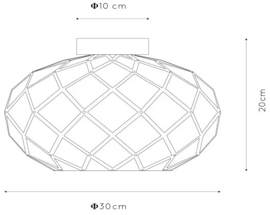 Lucide 21117/30/30 - Mennyezeti lámpa WOLFRAM 1xE27/40W/230V fekete