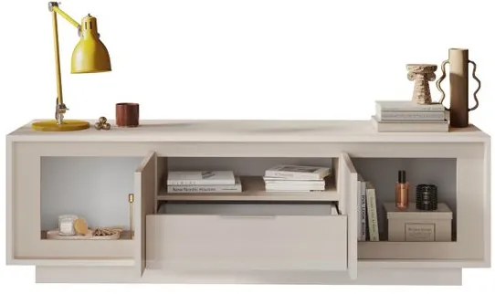 SKY 2.0 TV-szekrény 2 ajtóval és 1 fiókkal, kasmír színű laminált vázzal és előlapokkal