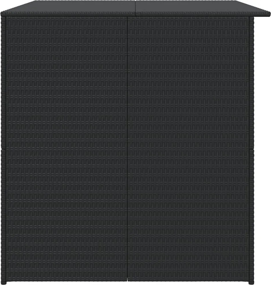 Fekete Polyrattan Kerti Tárolóláda 150 X 100 X 100 Cm