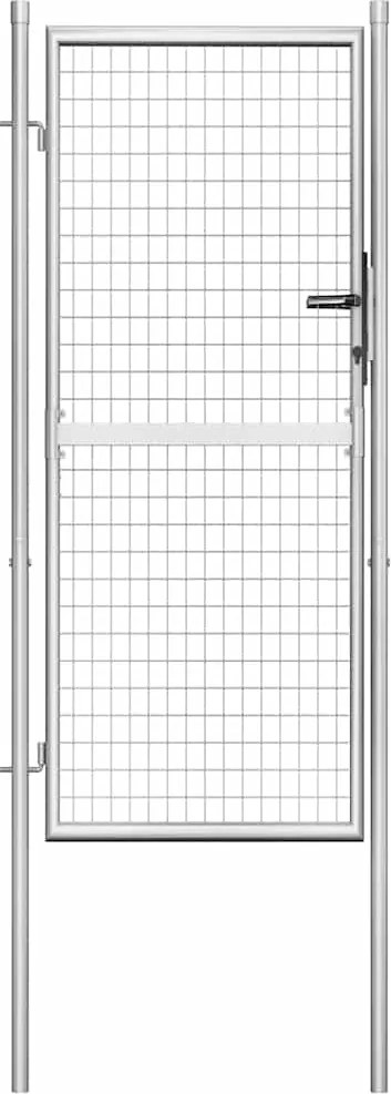 vidaXL ezüst színű horganyzott acél kerti kapu 100 x 175 cm