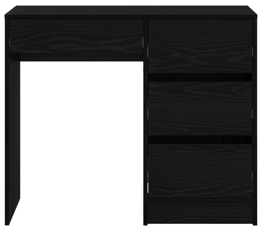 Asztal fiókkal polcokkal Musta tammi 90 x 37,5 x 75 cm Faanyag