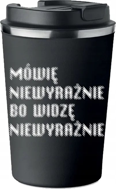 Prémium Termo Bögre fekete ajándék Vicces homályosan látom KT_523_cz