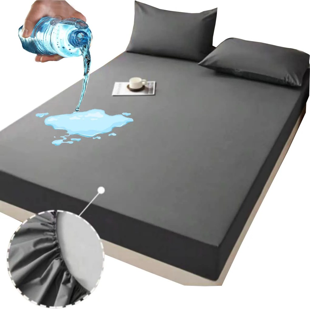 Vízálló gumis lepedő pamut 160x200 cm Vízhatlan