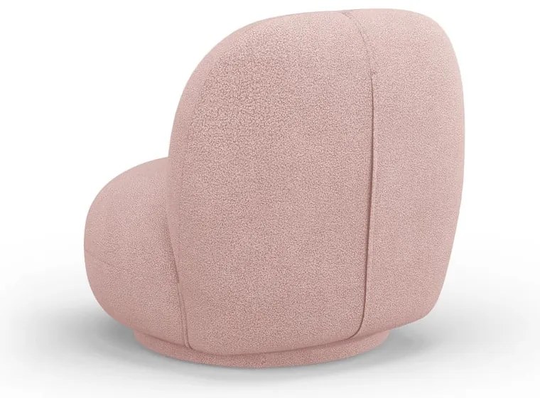 Világos rózsaszín buklé fotel Chuck – Micadoni Home