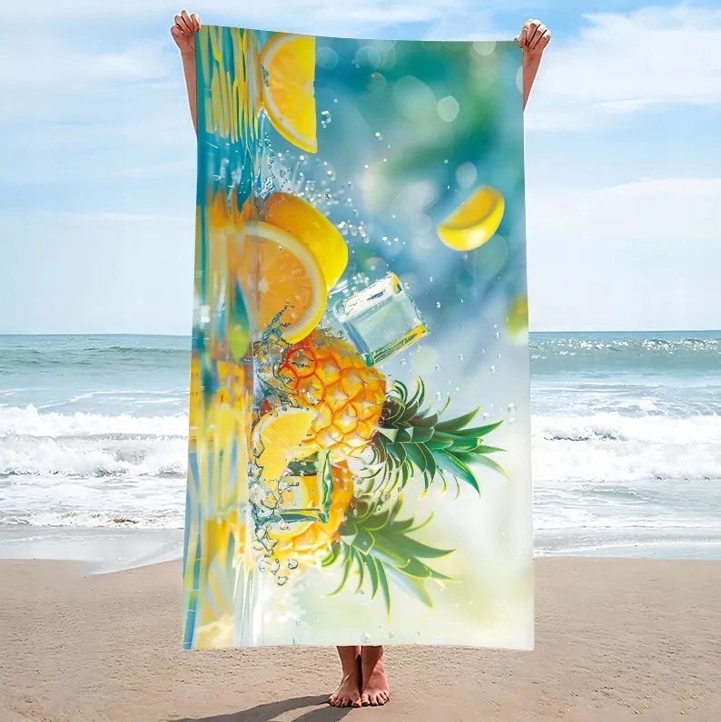 Strandtörölköző LEMONADE 100x180 cm színes, 100% mikroszálas