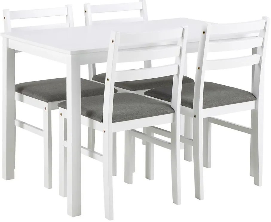 EMILY étkezőasztal szett 4 fehér székkel