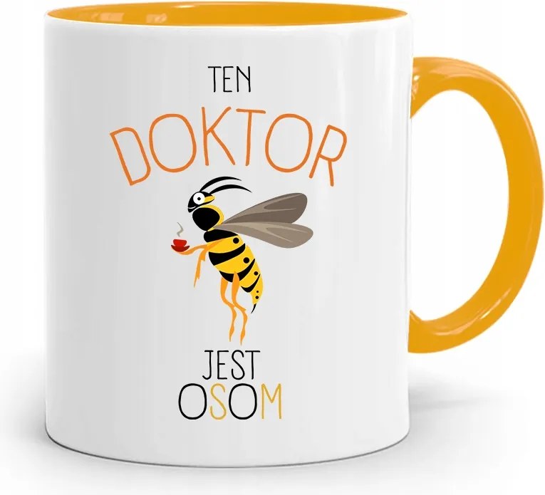 Sárga Bögre A Doktornak Ez A Doktor Egy Darázs, fényképes nyomtatással