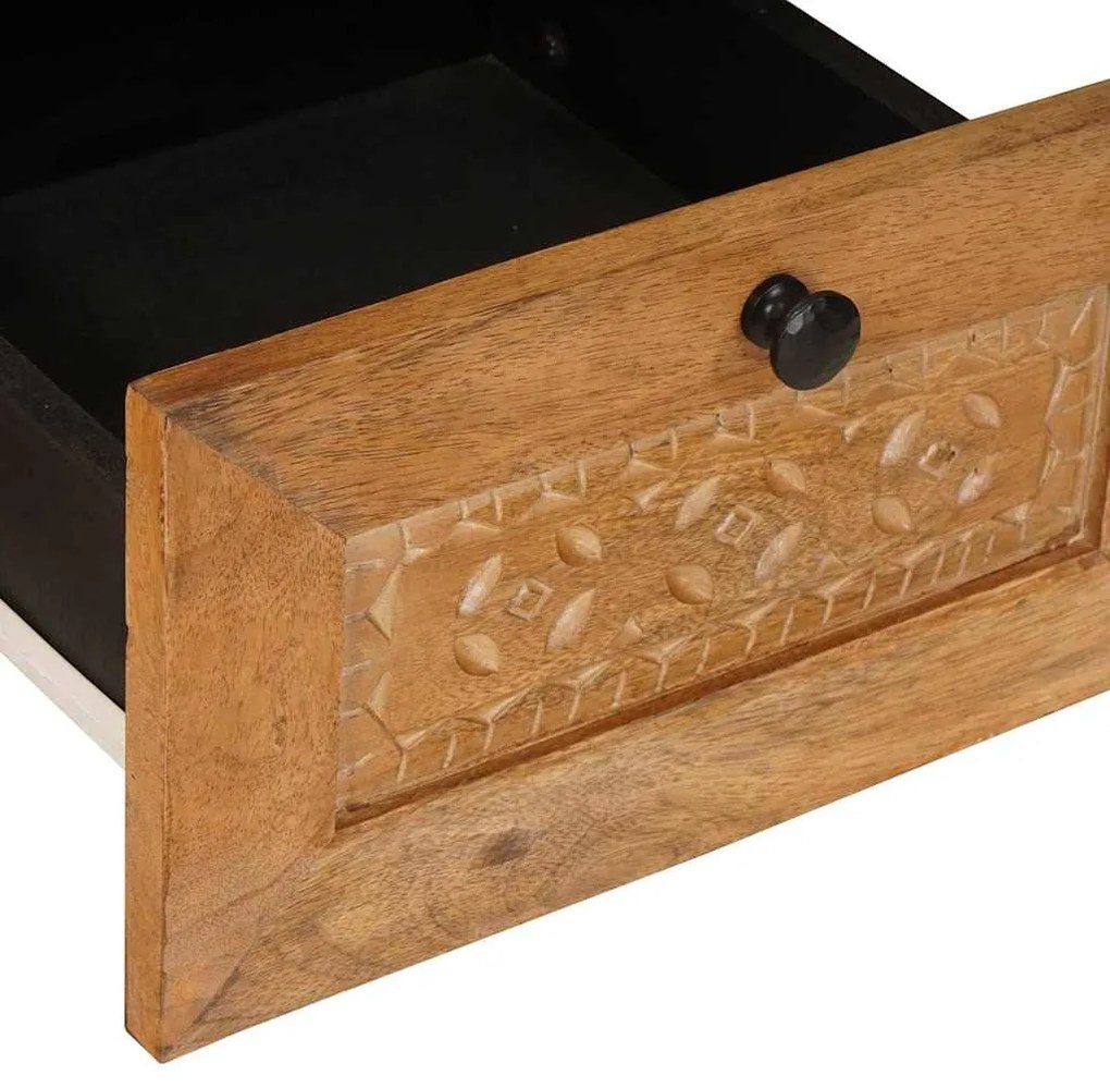 TV szekrény fiókkal Világosbarna 70 x 33 x 46 cm tömör mangófa