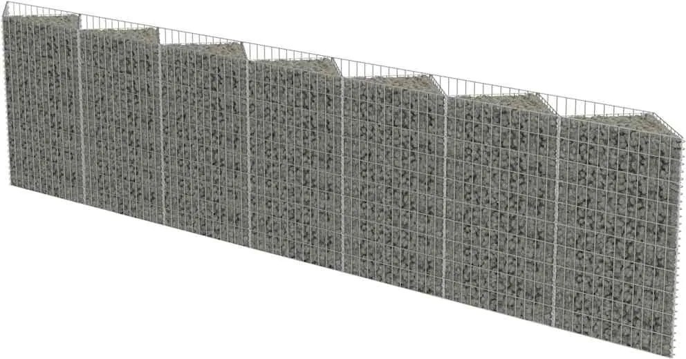vidaXL horganyzott acél gabion fal 450 x 30 x 100 cm