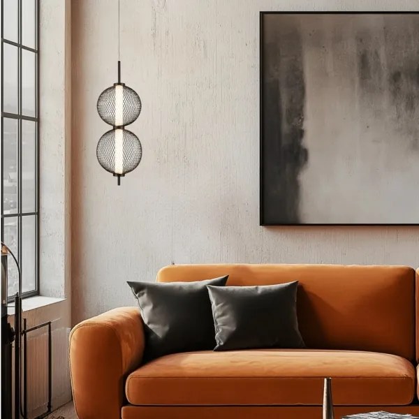 PUMA LED zsinóros függeszték LED/10W/230V, átm. 14 cm, fekete