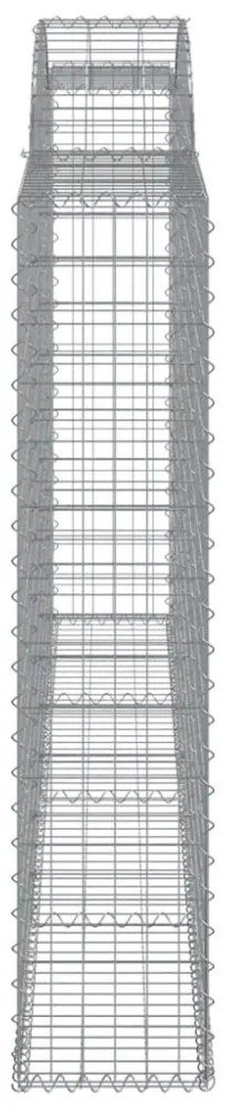 4 db íves horganyzott vas gabion kosár 300x30x140/160 cm