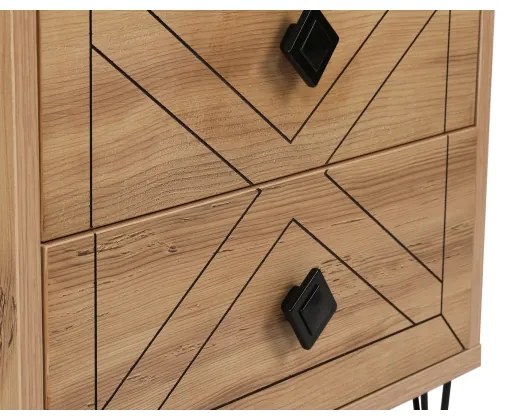 Éjjeli szekrényke LUNA 55x50 cm barna/fekete