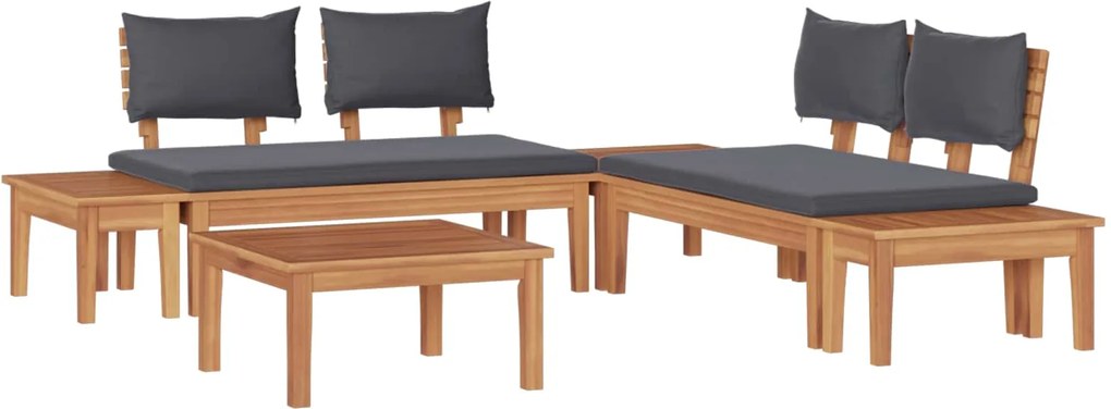 vidaXL Kerti Kanapé Szett 3 pcs Barna és Szürke