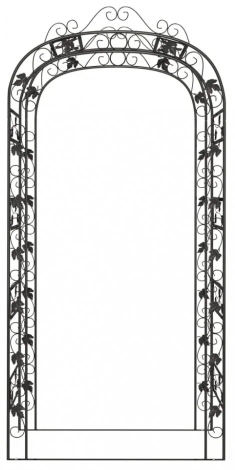 fekete acél kerti boltív 116 x 45 x 240 cm