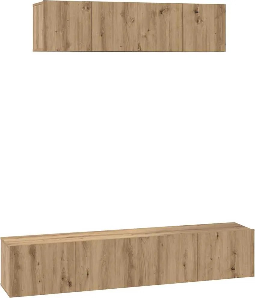 vidaXL TV szekrény garnitúra 4 pcs Artisan tölgy Faanyag