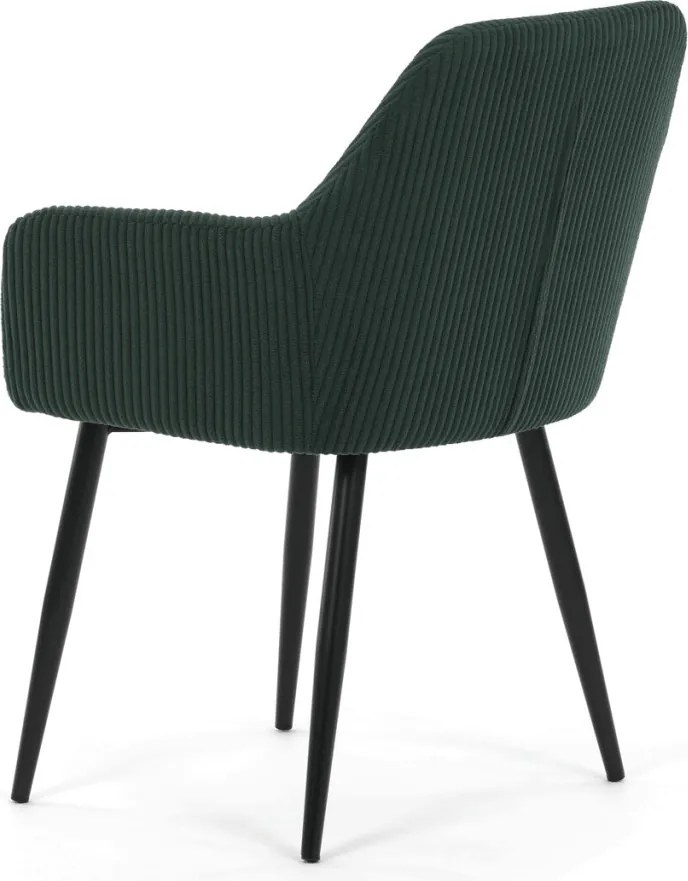 Jídelní židle, zelená, manšestrová látka, DCH-V4009 GRN6