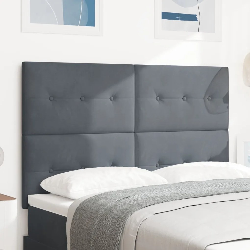 LED Fejtámla Sötétszürke 72 cm Bársony