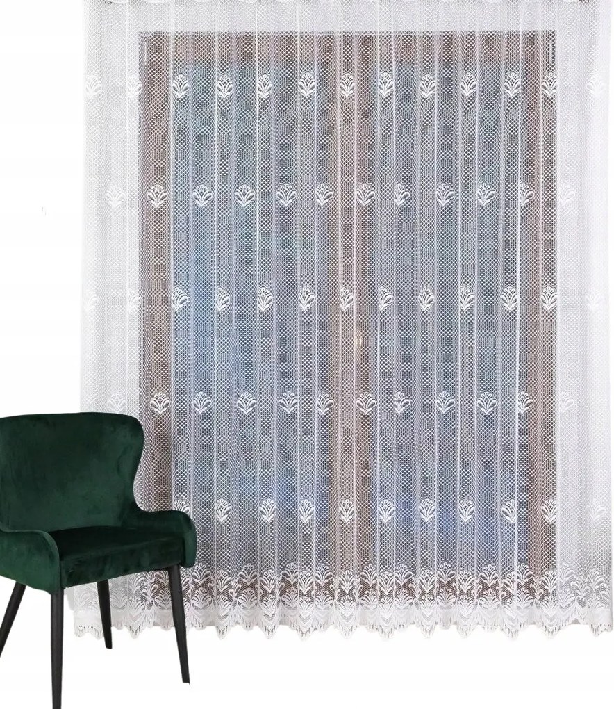 Áttört Kész Függöny Szalaggal, Hosszú Finom Hálós 150x245