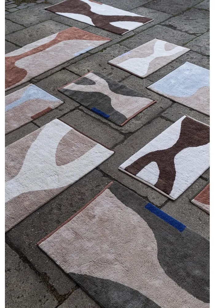 Fehér-barna mosható pamut szőnyeg 50x80 cm Figura – Mette Ditmer Denmark