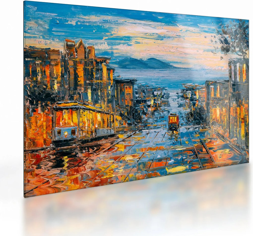 Kép - Cable Car, San Francisco (üvegen) (70x50 cm)