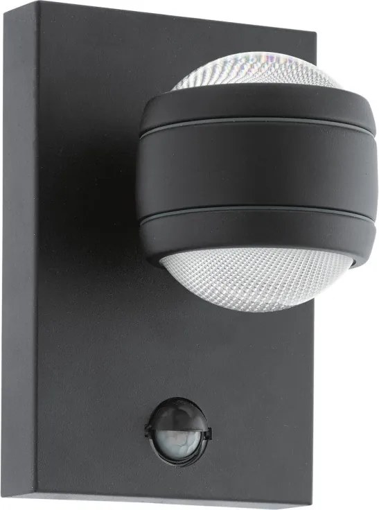 EGLO 96021 SESIMBA Fali Lámpa Mozgásérzékelővel Fekete, Átlátszó LED IP44