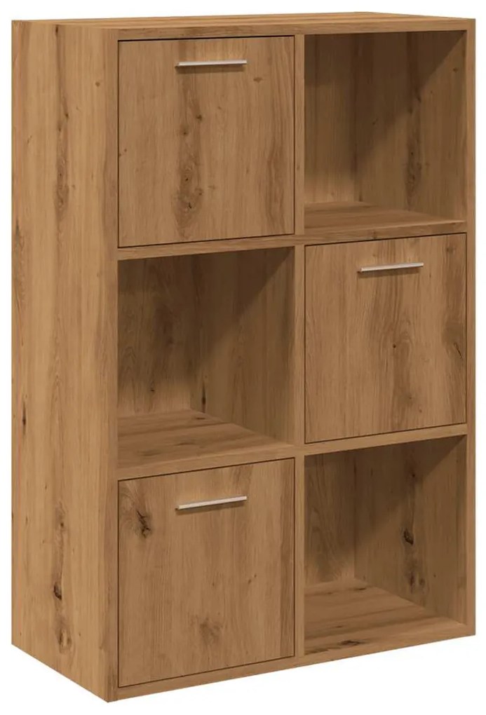 kézműves tölgy színű szerelt fa könyvespolc 60,5 x 30 x 90 cm