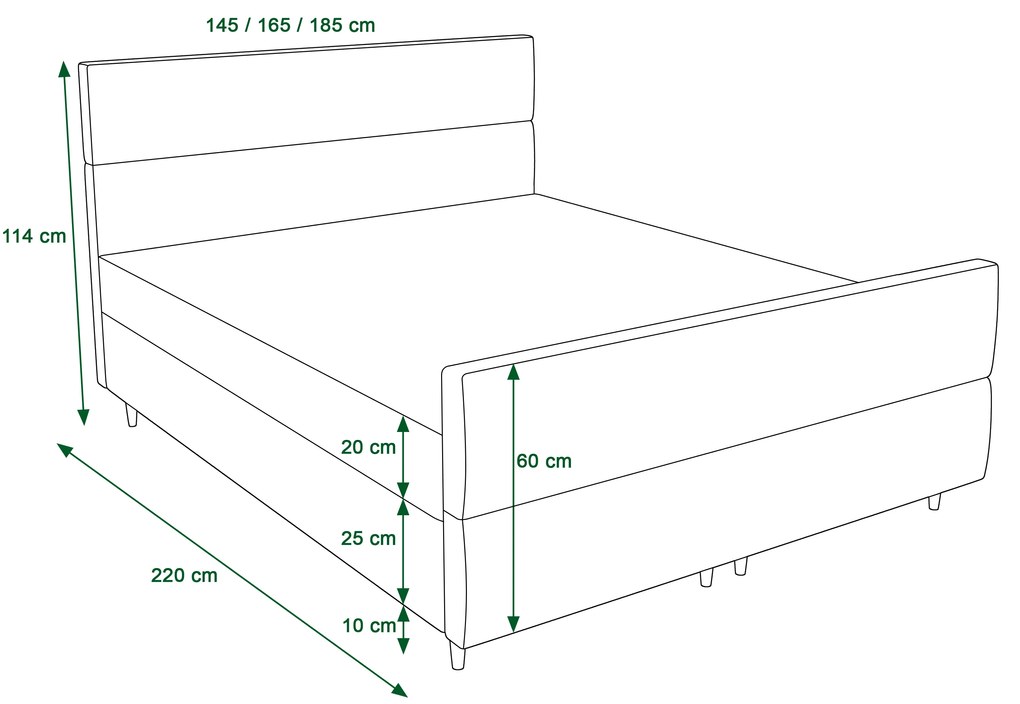 Franciaágy Boxspring 140 cm Flu plus (sötétkék) (matraccal és tárolóhellyel). 1046566